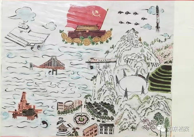 秦小定剪纸作品：江山多娇