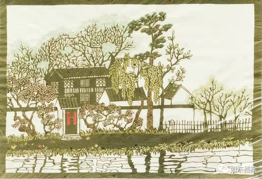 秦小定剪纸作品：春到庭院
