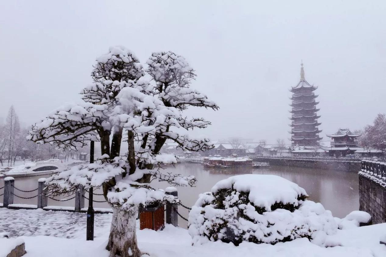 冬雪中的淮安里运河