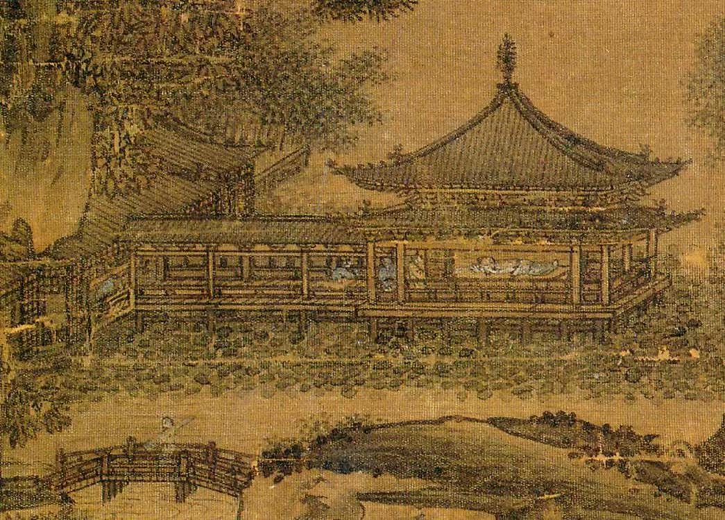 《荷亭消夏图》（局部） 宋 佚名