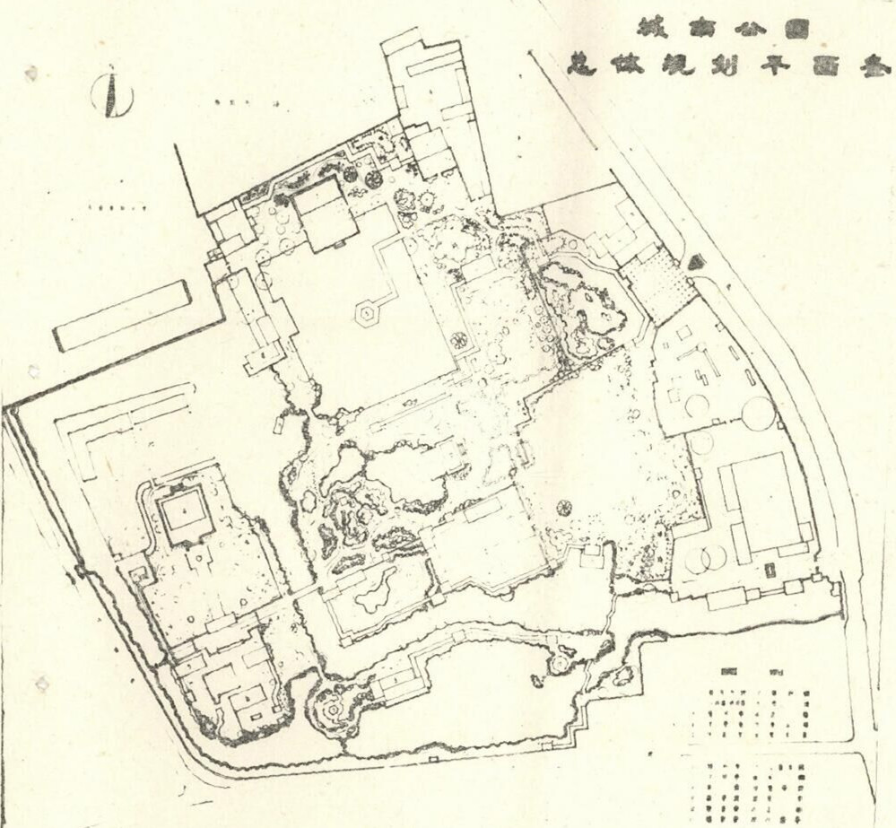 1983年9月《城南公园总体规划平面图》